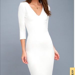 White Bodycon Midi Dress